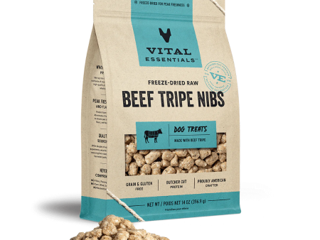 Vital Essentials Nibblets Beef Tripe Freeze-Dried Dog Treat 14 oz Supply