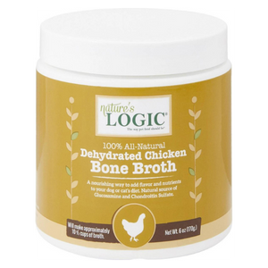 Nature s Logic Dehydrated Chicken Bone Broth Dog & Cat Food Topper, 6-oz tub For Sale