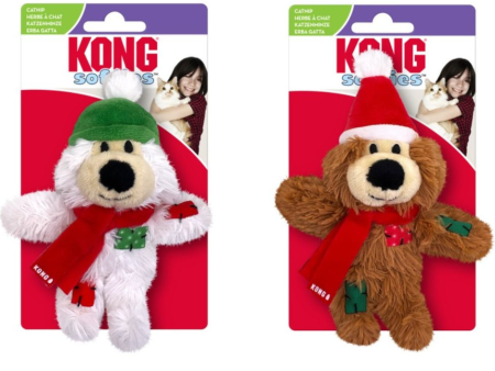 KONG Cat Holiday Softies Bear Assorted Supply