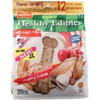 Nylabone Corp (bones) - Healthy Edibles Combo Turkey & Apple 12pk Supply