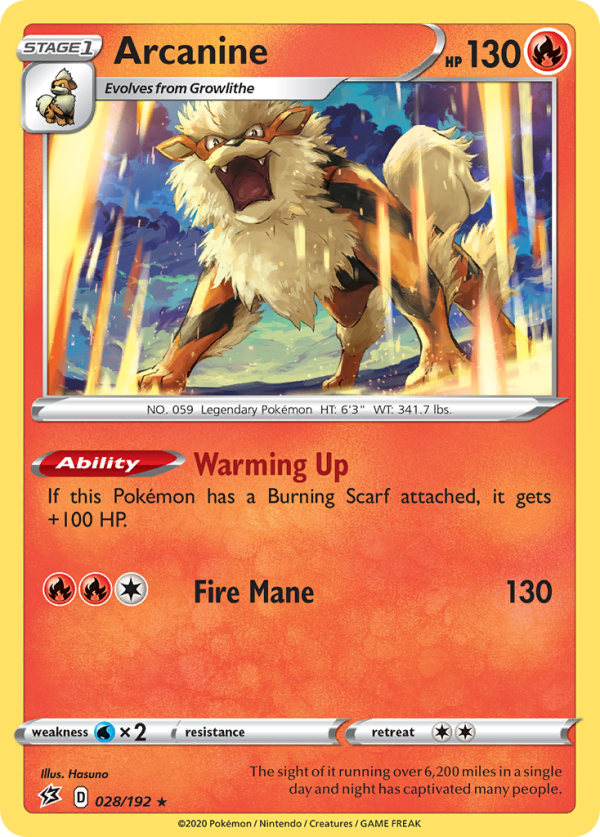 Arcanine (028 192) [Sword & Shield: Rebel Clash] on Sale