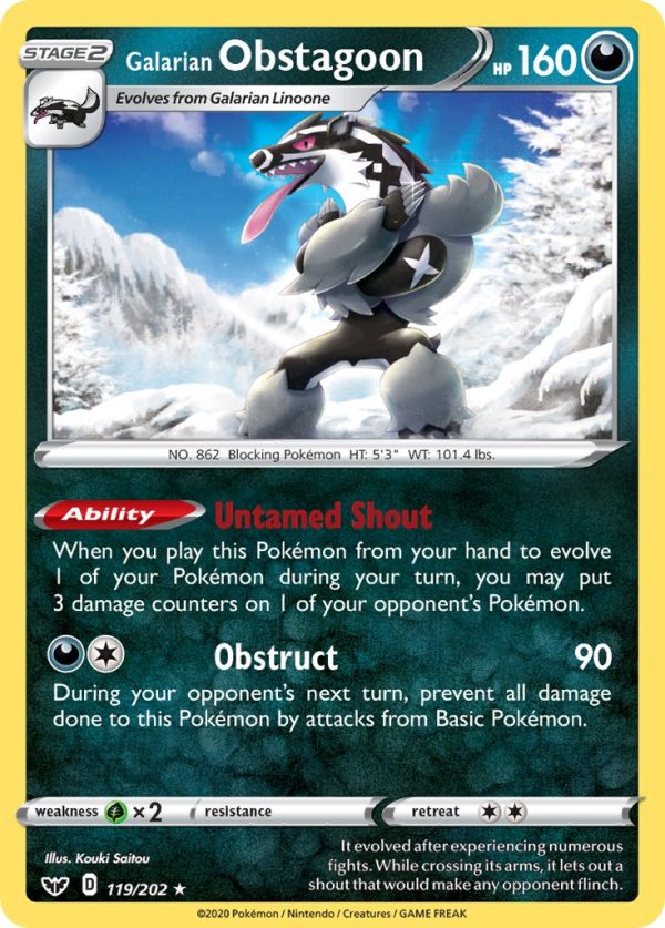 Galarian Obstagoon (119 202) (Theme Deck Exclusive) [Sword & Shield: Base Set] Online now