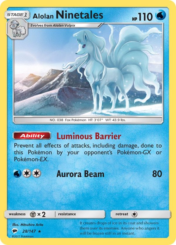 Alolan Ninetales (28 147) (Water Web Holo) (Theme Deck Exclusives) [Sun & Moon: Burning Shadows] Discount