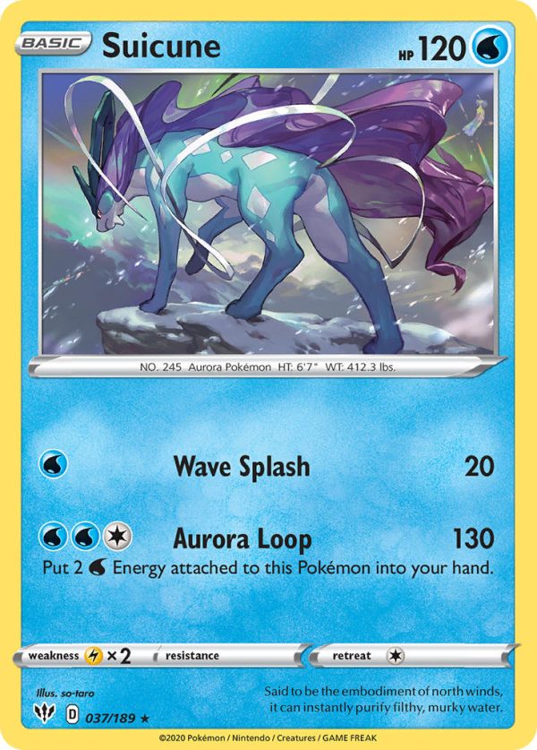 Suicune (037 189) (Theme Deck Exclusive) [Sword & Shield: Darkness Ablaze] For Discount