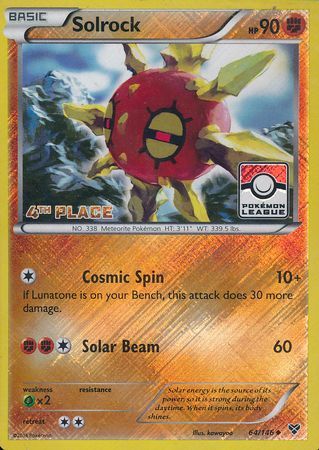 Solrock (64 146) (4th Place League Challenge Promo) [XY: Base Set] For Sale