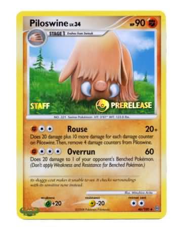 Piloswine (46 100) (Staff Prerelease Promo) [Nintendo: Black Star Promos] For Sale