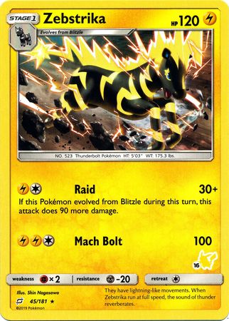 Zebstrika (45 181) (Pikachu Stamp #16) [Battle Academy 2020] Online now