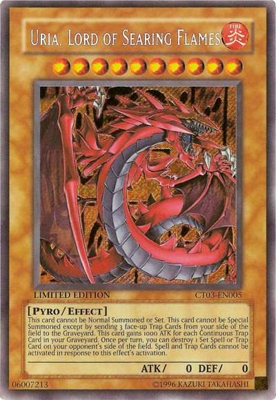 Uria, Lord of Searing Flames [CT03-EN005] Secret Rare For Cheap